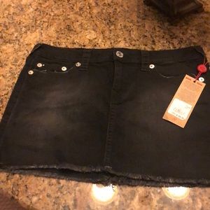 True Religion Black Denim Skirt